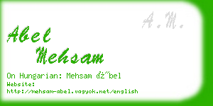 abel mehsam business card